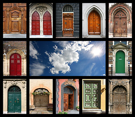 Image showing Doors and sky