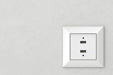 Image showing Wall socket with USB ports
