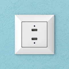 Image showing Wall socket with USB ports