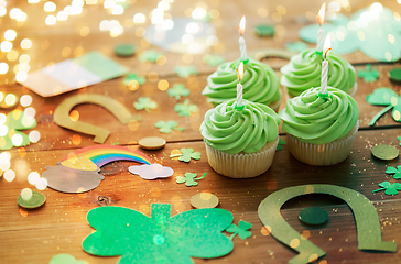 Image showing green cupcakes and st patricks day party props