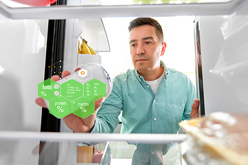 Image showing man taking food from fridge at kitchen