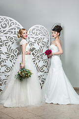 Image showing beautiful girls in wedding gown