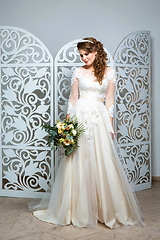 Image showing beautiful girl in wedding gown