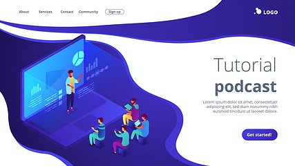 Image showing Webinar isometric 3D landing page.