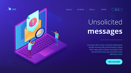 Image showing Spam isometric 3D landing page.