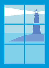 Image showing Lighthouse from window