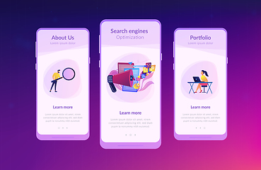 Image showing Search engines optimization app interface template.