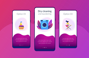 Image showing Dry cleaning and laundering app interface template.