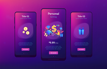 Image showing Personalized selling app interface template.