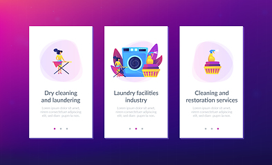 Image showing Dry cleaning and laundering app interface template.