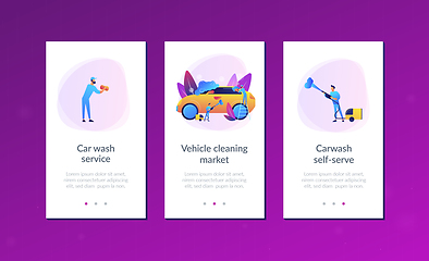 Image showing Car wash service app interface template.