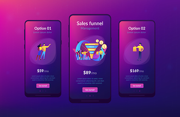 Image showing Sales funnel management app interface template.