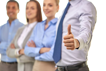 Image showing close up of businessman showing thumbs up