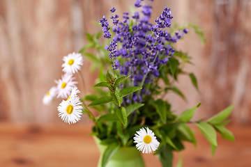 Image showing close up of bunch of herbs and flowers