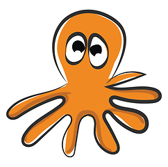 Image showing Cartoon brown octopus vector or color illustration