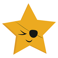 Image showing Emoji of a five pointed yellow star vector or color illustration