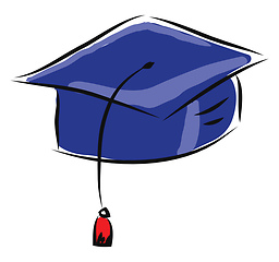 Image showing Dark blue graduation cap vector illustration on white background