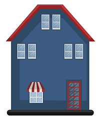 Image showing Cartoon blue building vector illustartion on white background