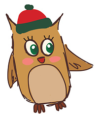 Image showing A happy owl vector or color illustration