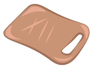 Image showing A light brown chopping board vector or color illustration