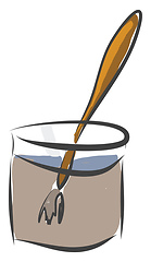 Image showing Dirty paint brush in a can with dirty water vector illustration 