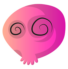 Image showing Cartoon pink skull vector illustartion on white background