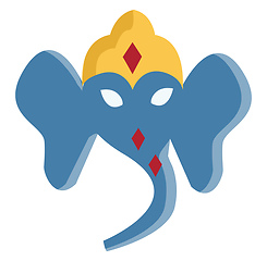 Image showing Portrait of Ganesha vector or color illustration