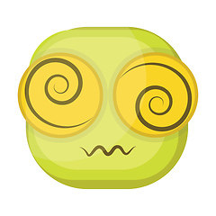 Image showing Confused yellow emoji face vector illustration on a white backgr