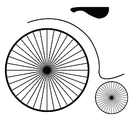 Image showing Bicycle design with two different wheels vector or color illustr