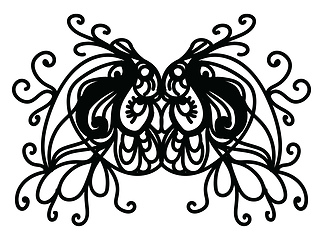 Image showing Black curl mask vector or color illustration