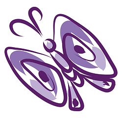 Image showing A purple butterfly vector or color illustration