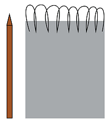 Image showing A sketchbook and pencil set vector or color illustration