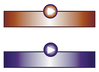 Image showing Clipart of two buttons with the sign of play vector color drawin