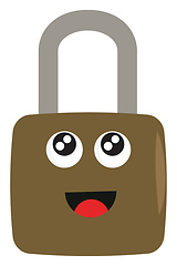 Image showing Light brown lock with big eyes and happy face vector illustratio