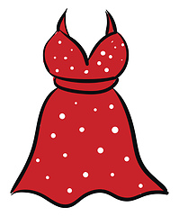 Image showing Clipart of a showcase red-colored gown vector or color illustrat