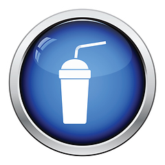 Image showing Disposable soda cup and flexible stick icon