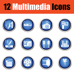 Image showing Set of multimedia icons. 