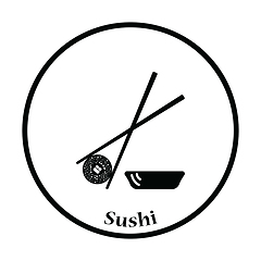 Image showing Sushi with sticks icon