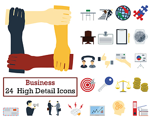 Image showing Set of 24 Business Icons