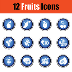 Image showing Fruit icon set.