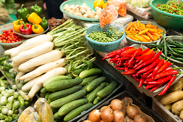 Image showing Fresh and organic vegetables at farmers market