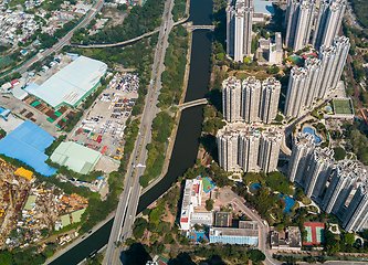 Image showing Top view of building in Hong Kong