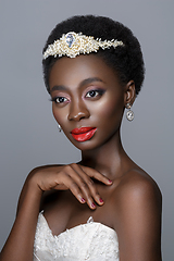 Image showing Beautiful black skin bride