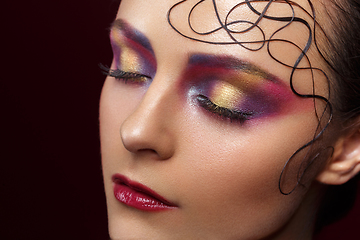 Image showing beautiful woman with bright makeup