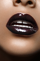 Image showing beautiful woman lips closeup