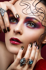 Image showing beautiful woman with bright makeup