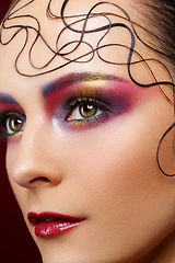 Image showing beautiful woman with bright makeup