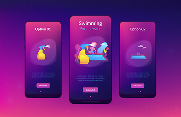 Image showing Pool and outdoor cleaning app interface template.