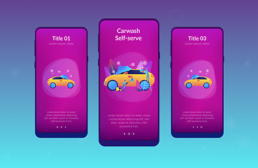 Image showing Car wash service app interface template.