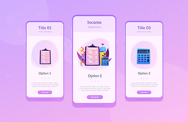 Image showing Income statement app interface template.